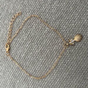 Gold Pineapple Charm Bracelet